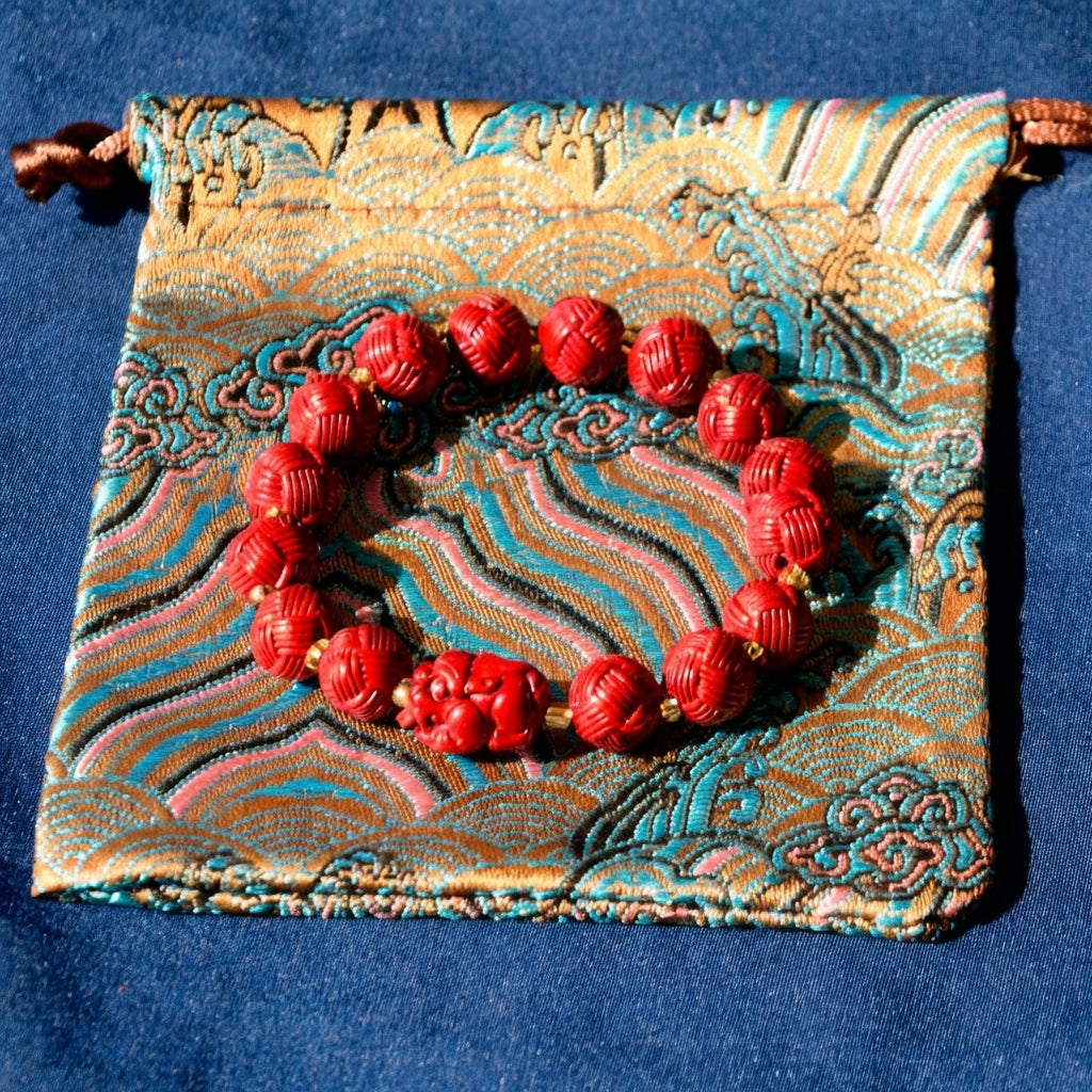 硃砂貅鴻運手串過香開光道家