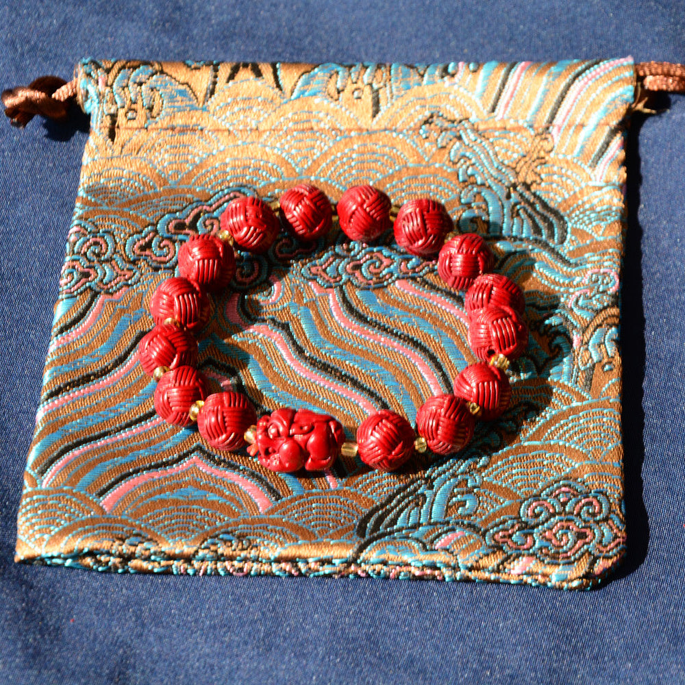 硃砂貅鴻運手串過香開光道家