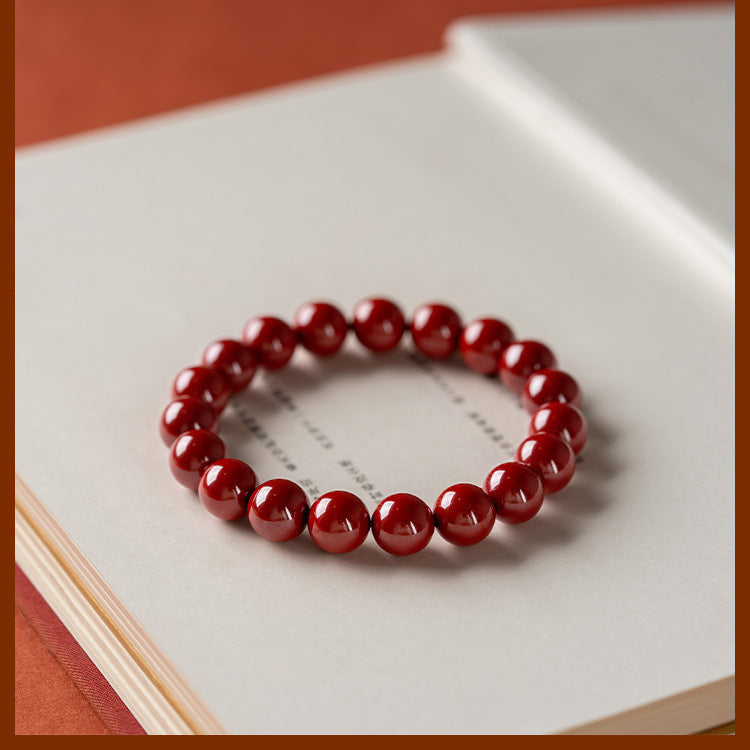 原矿朱砂鸿运手串过香开光道家